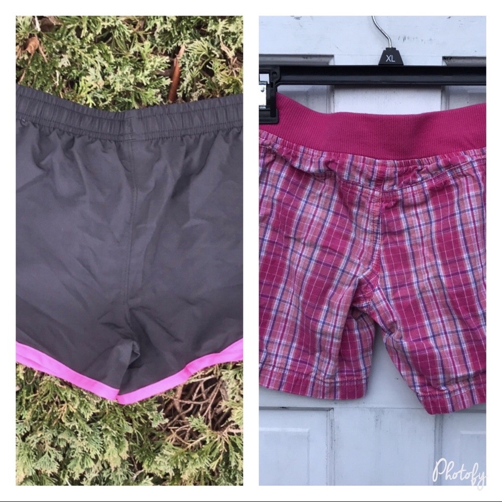 Under Armour Heat Gear Athletic Shorts Pink Plaid
